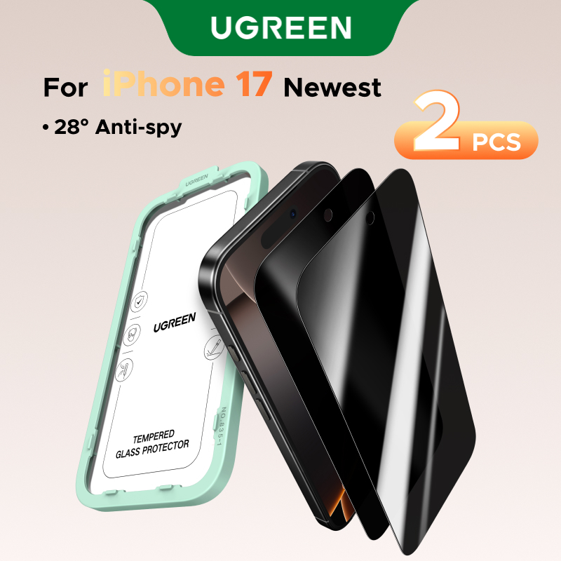 【for iPhone 17 Series】UGREEN ชุดป้องกันการมองลอด ตัวป้องกันหน้าจอป้องกันการมองลอดไร้ขอบ 2 ชิ้นปกป้อง