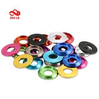 M2 M2.5 M3 M4 M5 M6 M8 อลูมิเนียมปุ่มหัวเครื่องซักผ้าโลหะครึ่งรอบหัว Anodized เครื่องซักผ้าชุด Corlorful Deco ปะเก็น