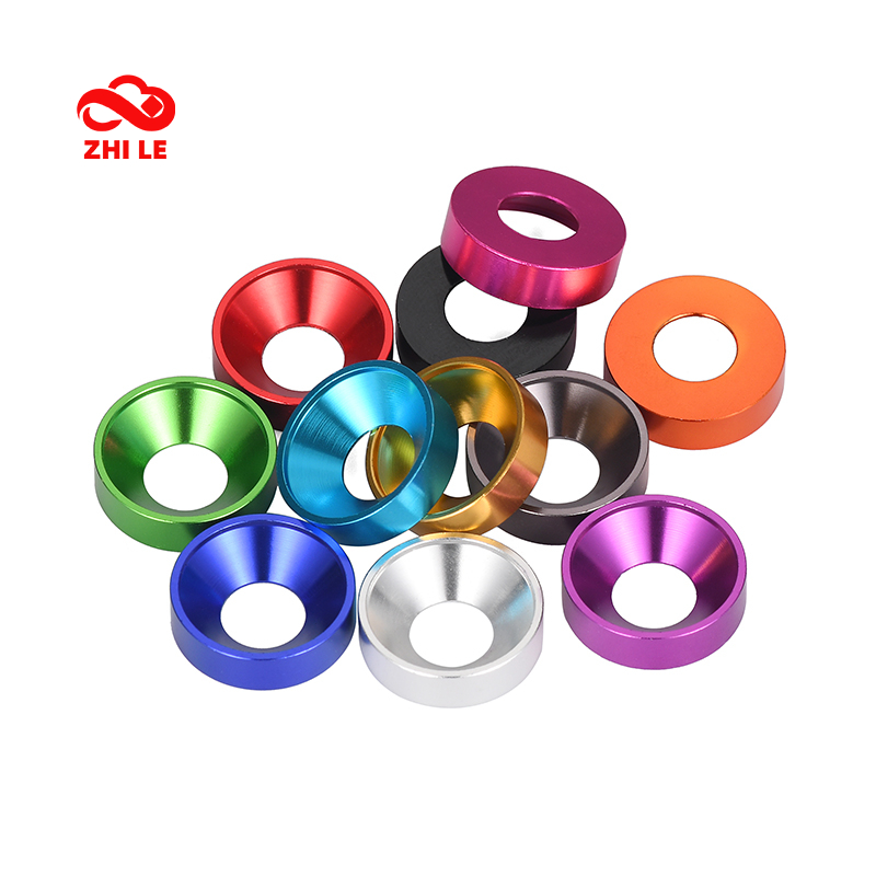 M2 M2.5 M3 M4 M5 M6 M8 อลูมิเนียมโลหะเครื่องซักผ้า Countersunk หัว Anodized เครื่องซักผ้าชุด Cortlor