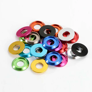 M2 M2.5 M3 M4 M5 M6 M8 อลูมิเนียมปุ่มหัวเครื่องซักผ้าโลหะครึ่งรอบหัว Anodized เครื่องซักผ้าชุด Corlorful Deco ปะเก็น