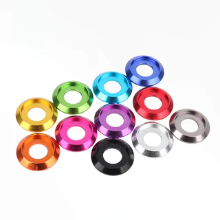 M2 M2.5 M3 M4 M5 M6 M8 อลูมิเนียมปุ่มหัวเครื่องซักผ้าโลหะครึ่งรอบหัว Anodized เครื่องซักผ้าชุด Corlorful Deco ปะเก็น