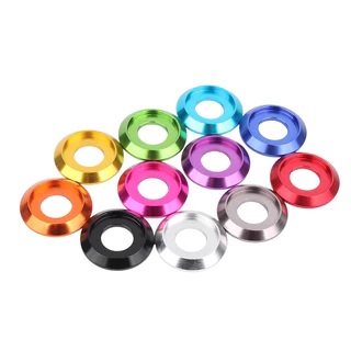 M2 M2.5 M3 M4 M5 M6 M8 อลูมิเนียมปุ่มหัวเครื่องซักผ้าโลหะครึ่งรอบหัว Anodized เครื่องซักผ้าชุด Corlorful Deco ปะเก็น