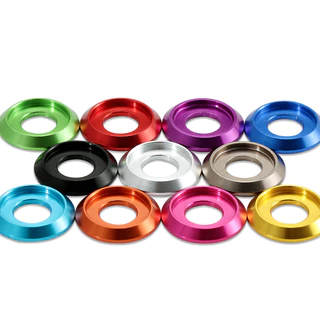 M2 M2.5 M3 M4 M5 M6 M8 อลูมิเนียมปุ่มหัวเครื่องซักผ้าโลหะครึ่งรอบหัว Anodized เครื่องซักผ้าชุด Corlorful Deco ปะเก็น