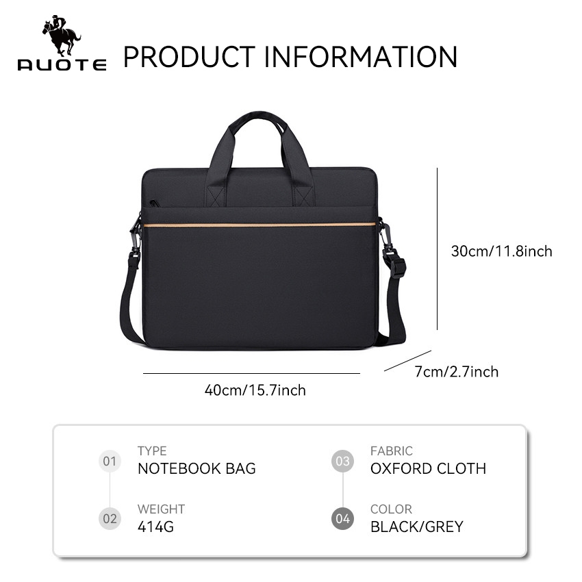 AUOTE กระเป๋าใส่แล็ปท็อปสะพายข้างกันน้ำความจุขนาดใหญ่สำหรับธุรกิจ 16 นิ้ว กระเป๋าแฟชั่นลำลองสำหรับเล่นกีฬา - รูปที่ 5