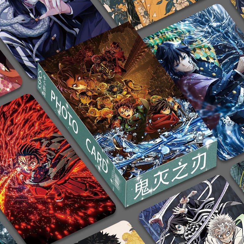 Card Demon Slayer: Kimetsu ไม่มี Yaiba Infinity Castle สติกเกอร์ Tanjirou Akaza Shinobu สติกเกอร์กันน้ําคอลเลกชันของขวัญ