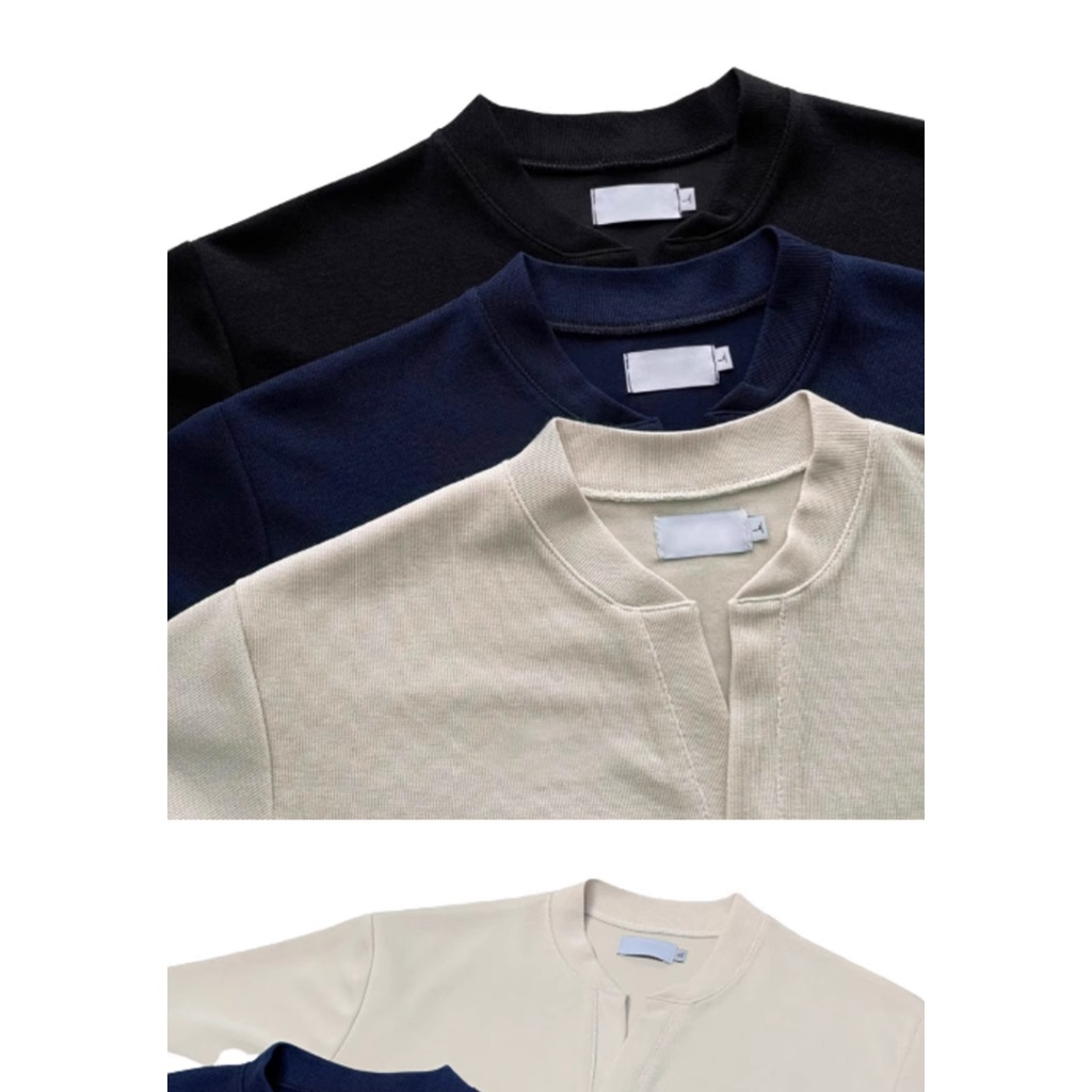 เสื้อยืดแขนสั้นสไตล์เกาหลี Henley - 핏กระชับ เหมาะสำหรับคนชอบแฟชัน! - รูปที่ 6