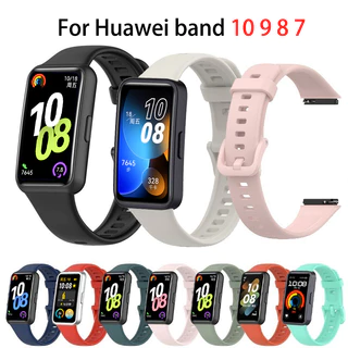 สายรัดซิลิโคนสําหรับ หัวเว่ย วงดนตรี Huawei band 10 9 8 7 NFC เอ็นเอฟซี นุ่มกันน้ํากีฬาแฟชั่นสมาร์ทดูวงเปลี่ยนสร้อยข้อมือสายรัดข้อมือ