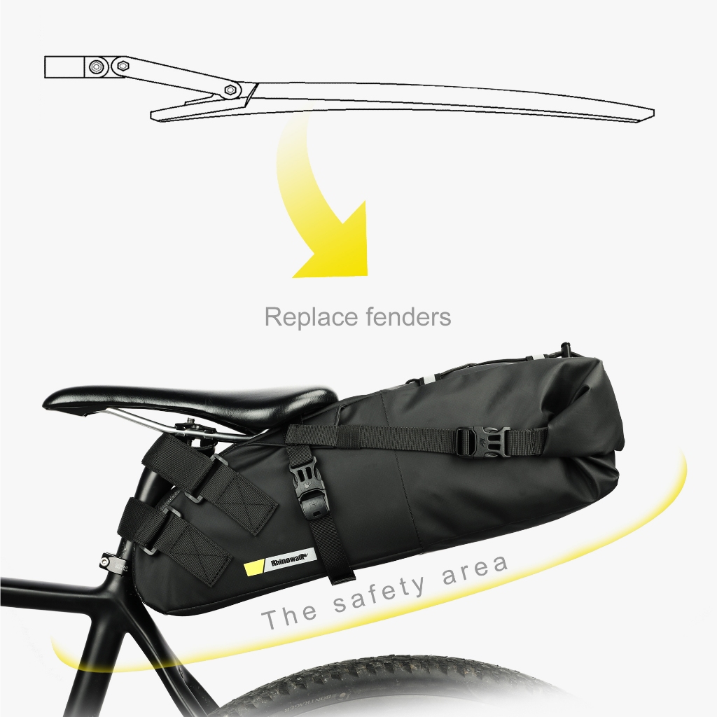 Rhinowalk 2021 กระเป๋าใส่จักรยาน 10L/13L，กระเป๋าข้างอานจักรยานความจุมาก，กันน้ำจักรยานสะท้อนแสงกระเป๋ากระเป๋าด้านหลังพับได้สำหรับขี่จักรยาน - รูปที่ 3