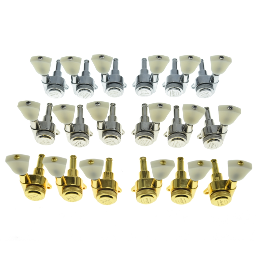 KAISH 3x3 Off White Keystone Locking Tuners 18:1 ปุ่มจูนกีตาร์ ล็อคจูนเครื่อง