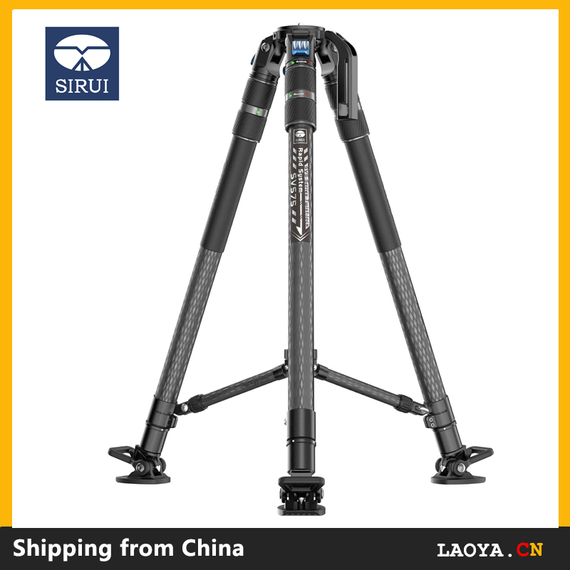 SIRUI SVS75 Professional Video Tripod, 61" Carbon Fiber Tripod with One-Step Height Adjustment, Mid-