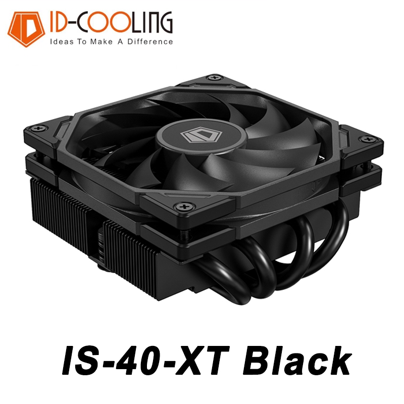 ID-Cooling IS-40-XT สีดํา 47 มม.ต่ําโปรไฟล์หม้อน้ํา 13th LGA1700 Ryzen 4 ท่อความร้อนหลายแพลตฟอร์มต่ํ