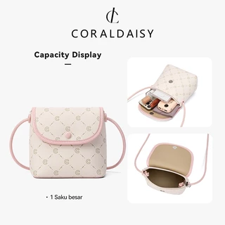 CORALDAISY 2025 ใหม่ กระเป๋าสะพายข้างสุดน่ารัก กระเป๋าผู้หญิง สายสะพายไหล่ยาว กระเป๋าทรงถังใบเล็ก