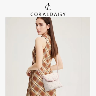 CORALDAISY 2025 ใหม่ กระเป๋าสะพายข้างสุดน่ารัก กระเป๋าผู้หญิง สายสะพายไหล่ยาว กระเป๋าทรงถังใบเล็ก