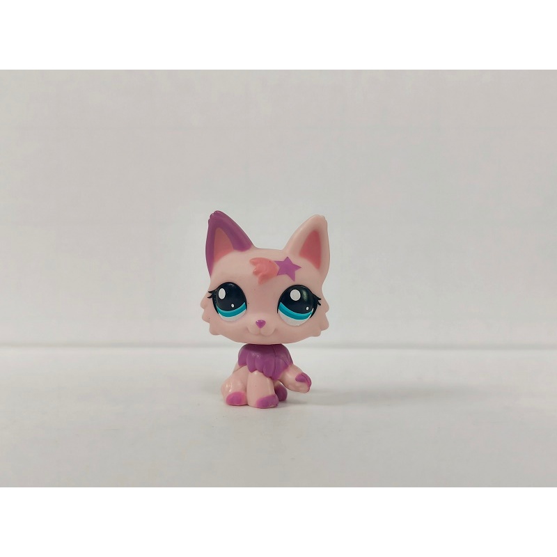 LPS Toy Littlest Pet Shop Cat Wolf Pink Eyes Green #2100 ฟิกเกอร์สัตว์
