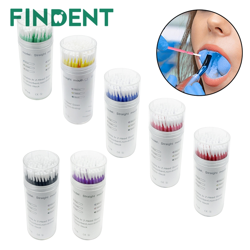 100 ชิ้น/กล่องทันตกรรมทิ้ง Micro Applicator แปรงหัวยาวแปรง Bendable Sticks สําหรับแต่งหน้าทันตกรรม Care ทําความสะอาด