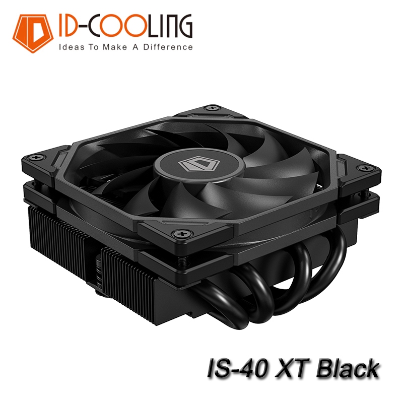 ID-Cooling IS-40-XT สีดํา 47 มม.ต่ําโปรไฟล์หม้อน้ํา 13th LGA1700 Ryzen 4 ท่อความร้อนหลายแพลตฟอร์มต่ํ