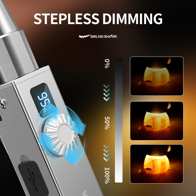 SmilingShark SD5412 ไฟฉาย led มืออาชีพ สำหรับการประเมินเครื่องประดับหยก แสงสีเหลือง/ขาว/ม่วง 4 โหมด typec ชาร์จไฟได้ สำหรับการตรวจสอบธนบัตรการระบุสมบัติ — صورة 5
