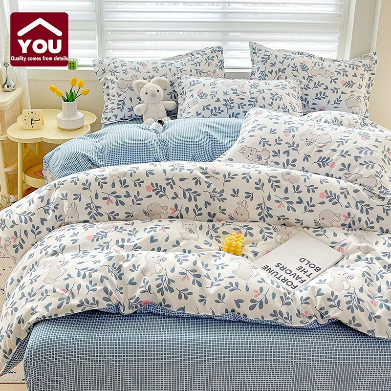 【YOU】ชุดเครื่องนอนโทนดอกไม้ นุ่มและสบาย ปลอกผ้านวม ผ้าปูที่นอนแบบรัดมุม, ปลอกหมอน ขนาด3.5ฟุต5ฟุต6ฟุต