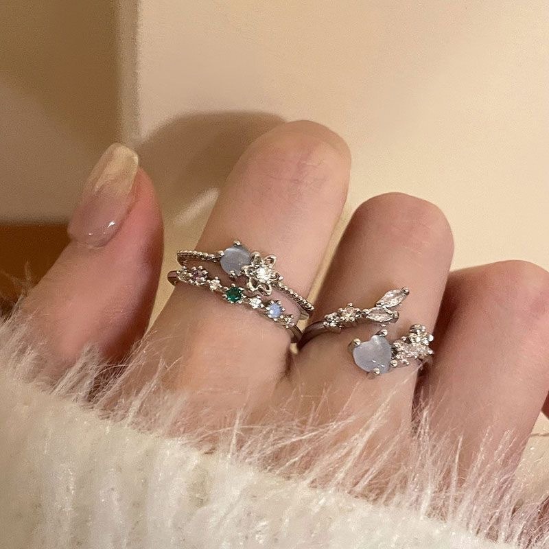 แหวนปรับได้ JOJO COCO Love Moonlight Zircon ดีไซน์หรูหราและเอกลักษณ์เฉพาะตัว พร้อมสร้อยจี้