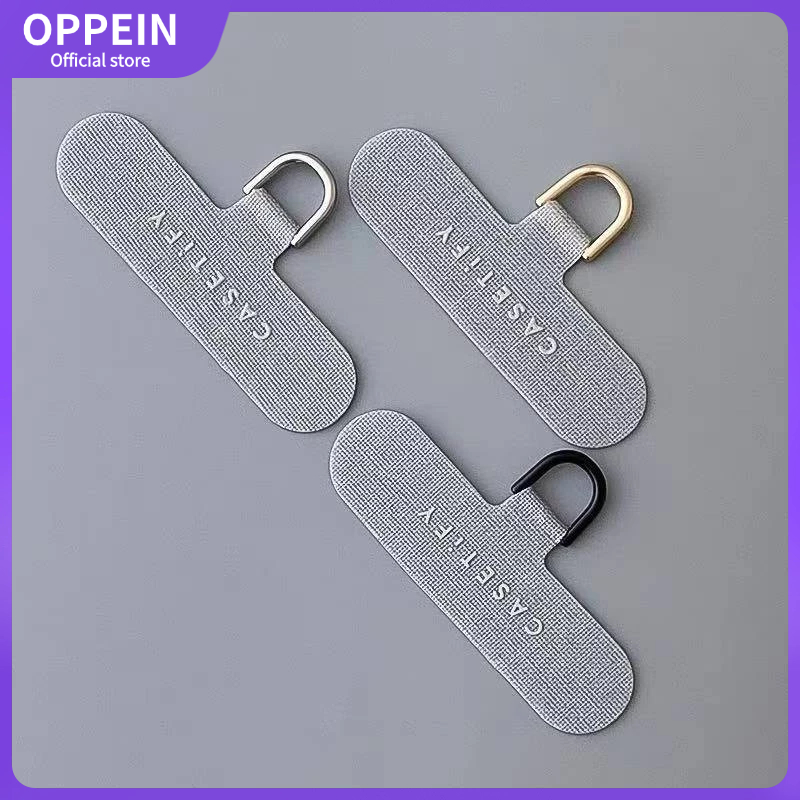 CASETi ori version with logo gray gasket phone chain แผ่นรองยึดเคสโทรศัพท์แบบหนีบด้านหลังรูปตัว