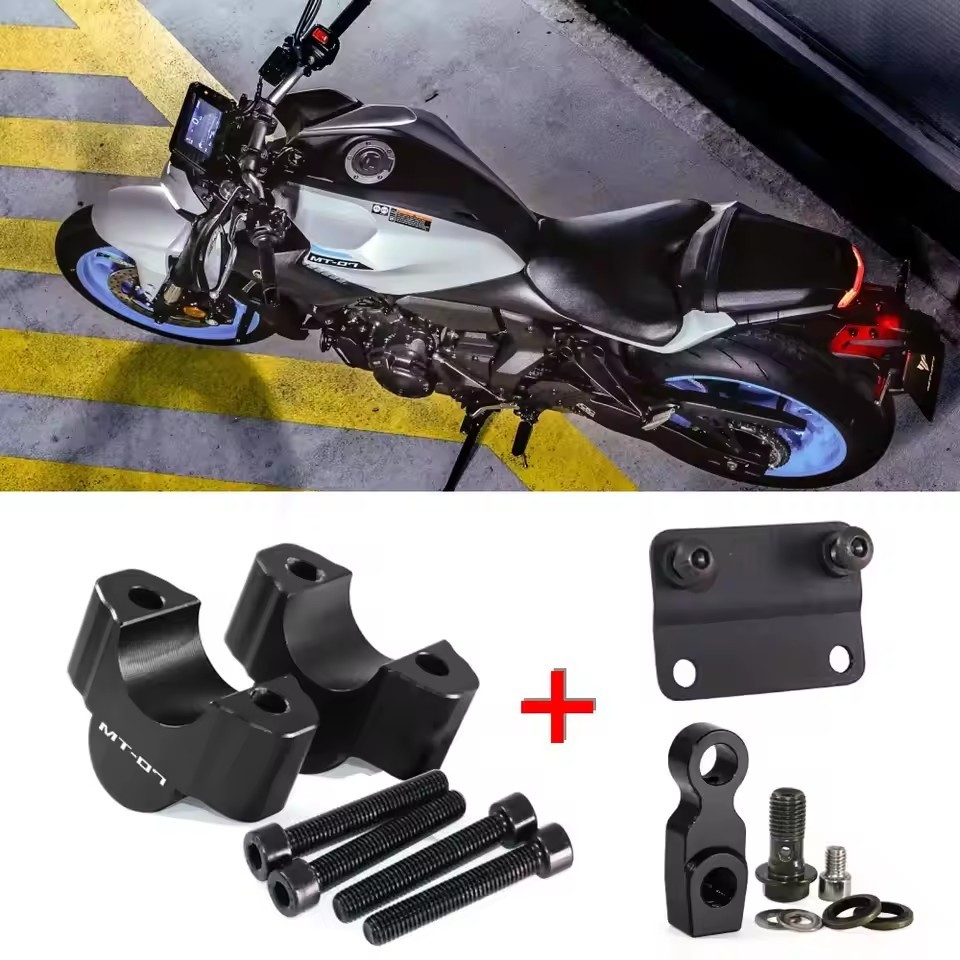 แฮนด์รถจักรยานยนต์ Riser สําหรับ YAMAHA MT-07 MT 07 MT07 2021 2022 2023 2024 2025 อุปกรณ์เสริม 28 มม.ความสูง Clamp Mount
