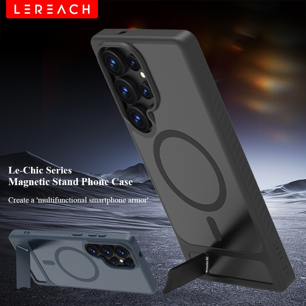 Lereach Magnetic Standเคสโทรศัพท์สําหรับ Samsung Galaxy S26 Ultra Plus S25 FE S25 edge S25/S24 Ultra - Drop Protection,ขาตั้งปรับได้