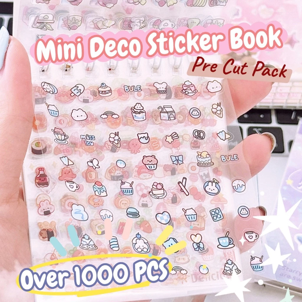 Mini Deco สติกเกอร์หนังสือ Emoji สติกเกอร์ชุดน่ารักโบว์โบว์ Journal โทรศัพท์เล็บตกแต่งสติกเกอร์กันน้ํา DIY Collage