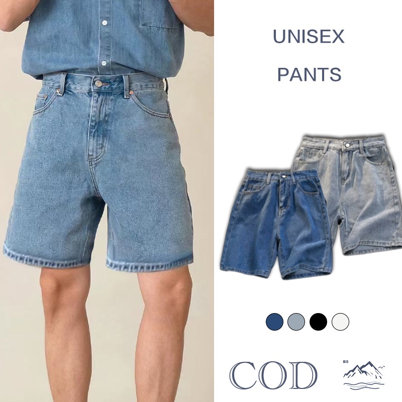 BS |Shorts Denim กางเกงขาสั้นเดนิมผู้ชาย กางเกงเกาหลีใหม่ในฤดูร้อน สวมใส่สบาย