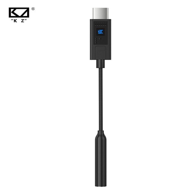 KZ AM02 เครื่องขยายเสียงถอดรหัส DAC แบบพกพา USB C ถึง 3.5 มม.อะแดปเตอร์เสียงพร้อมการปรับแต่ง EQ 4 ขั้นตอนระดับมืออาชีพ