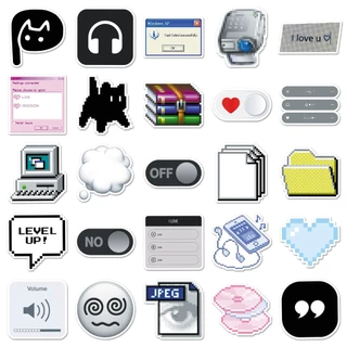 50ชิ้นตลกไอคอนสติ๊กเกอร์สําหรับแล็ปท็อปสมุดภาพศิลปะหมวกกันน็อคสติ๊กเกอร์กราฟฟิตีกันน้ํา ทําเอง