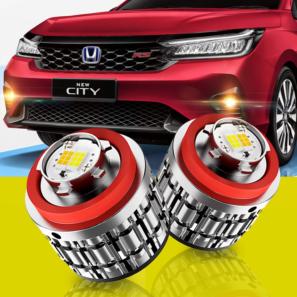 TUFFOO 1 คู่ 2 สี L1B หลอดไฟ LED หมอก 80W 20000LM สําหรับ HONDA City/City Gn2/City Hb RS ปี (2021-2025) - สีเหลืองทอง/ขาว