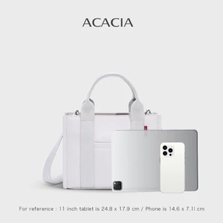ACACIA Fern - กระเป๋า Mini Tote ผู้หญิง พร้อมสายสะพายถอดได้ หนัง PU ลายผ้า สไตล์ลำลอง