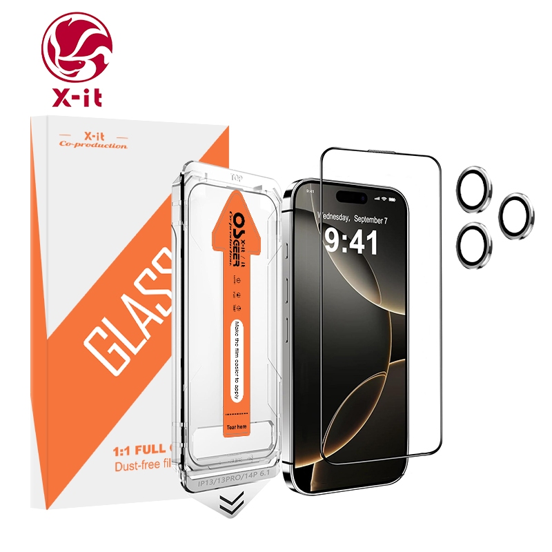 X-IT สําหรับ iPhone 17 Air 11 12 13 14 15 16 Pro Max Plus ป้องกันหน้าจอ 9H + เกรดความแข็ง Shatterproof ยาวทนทานฟิล์มกระจกนิรภัยพร้อม Flawless Fit กล่อง, HD Clear