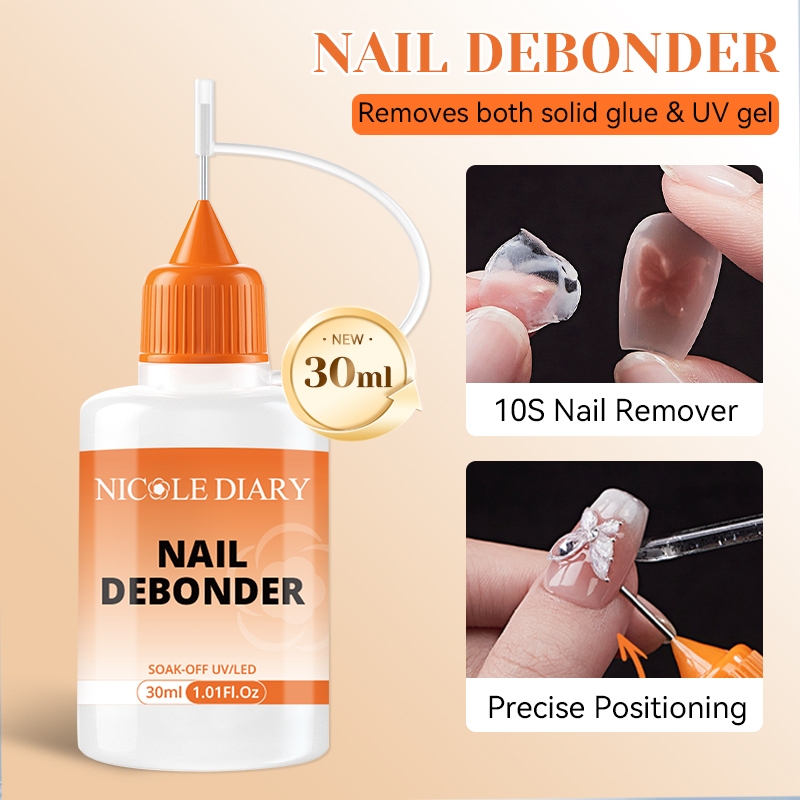 NICOLE DIARY 30ml เล็บ Debonder สําหรับลบเล็บปลอมเคล็ดลับ Rhinestone Remover เครื่องมืออุปกรณ์แต่งเล็บละลายของเหลว