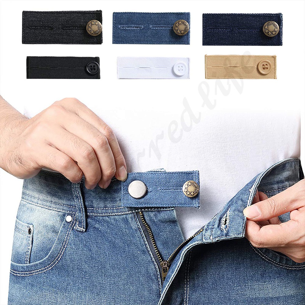 สายพานปรับขนาดสำหรับผู้ชายและผู้หญิง ใช้กับกางเกงdenimและชุดขยายปุ่มกางเกง