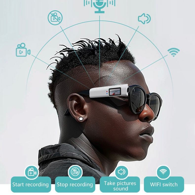 2025 กล้องกีฬา S110 แว่นตาอัจฉริยะ 1080P HD WIFI การเชื่อมต่อโทรศัพท์มือถือกล้องขี่จักรยานแว่นตาบันท