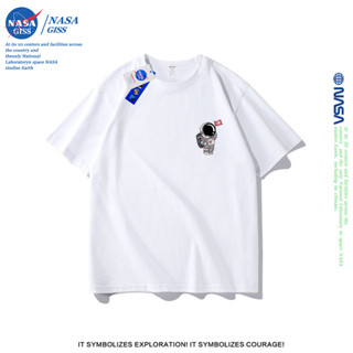 NASA เสื้อยืดชายหญิงแขนสั้น สตรีทฮิปฮอป summer นักบินอวกาศ พ…