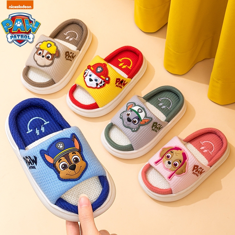 รองเท้าใส่ในบ้าน รองเท้าแตะ รองเท้าเด็ก ผ้าลินินนุ่ม PAW Patrol