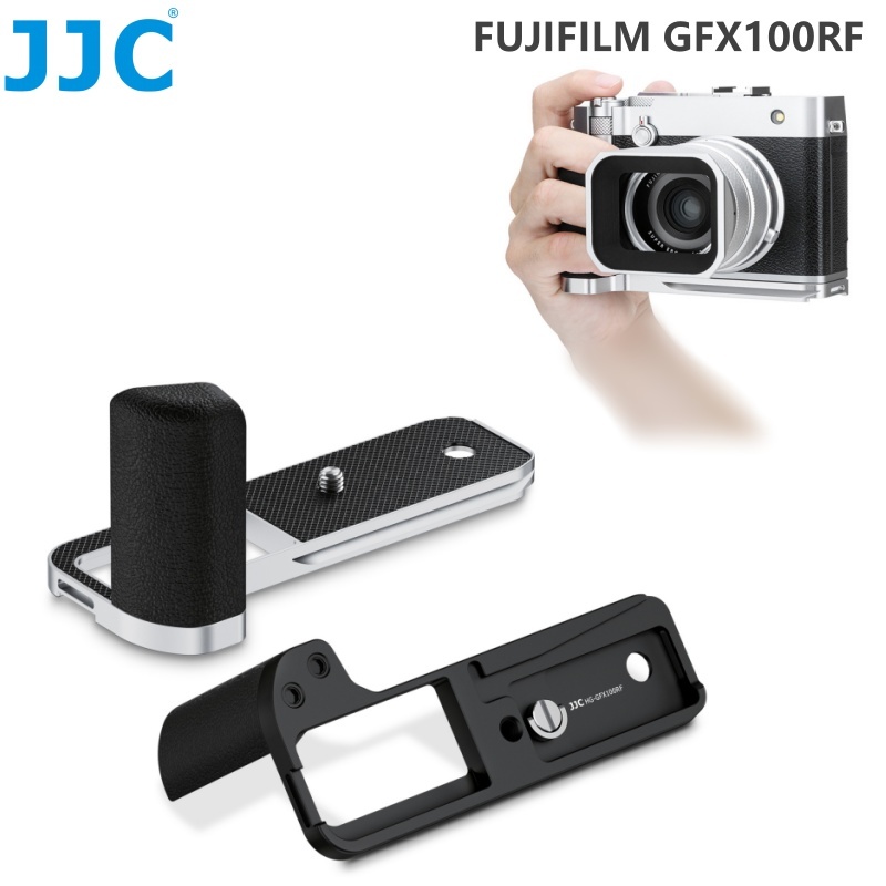 JJC GFX100RF Camera Hand Grip ด้ามจับโลหะกล้องสำหรับ Fujifilm GFX100RF L-Shape Plate Arca ประเภท Quick Release, เข้ากันได้กับ Peak Design Capture V3