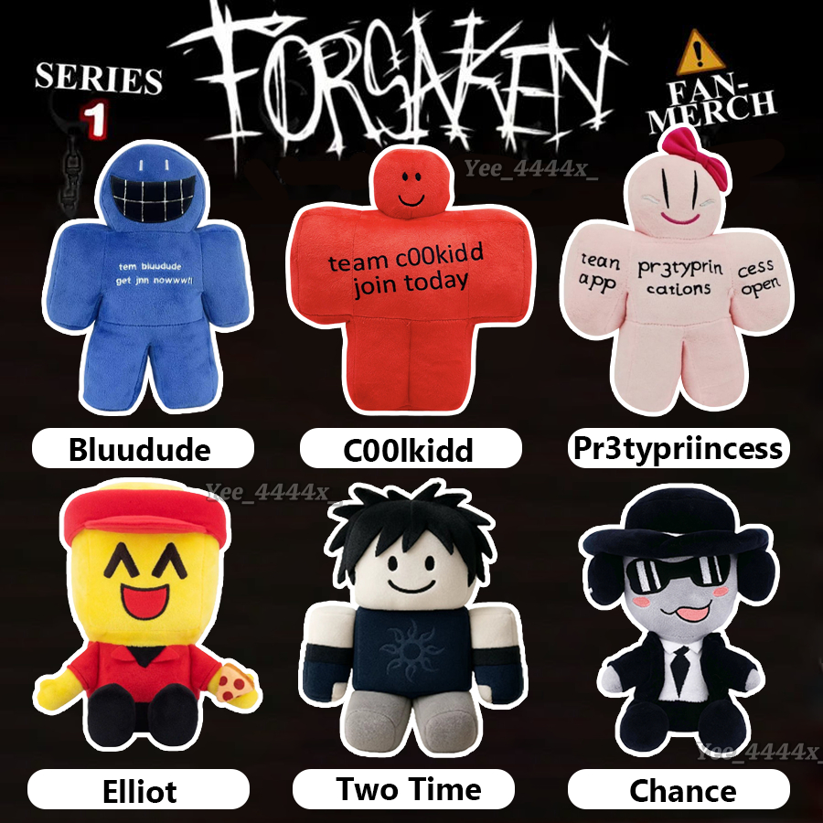 Roblox เกม Forsaken Bluudud Chance Elliot C00LKIDD Pr3typrincess ตุ๊กตาตุ๊กตาเกมยอดนิยมตุ๊กตาสะสมสํา