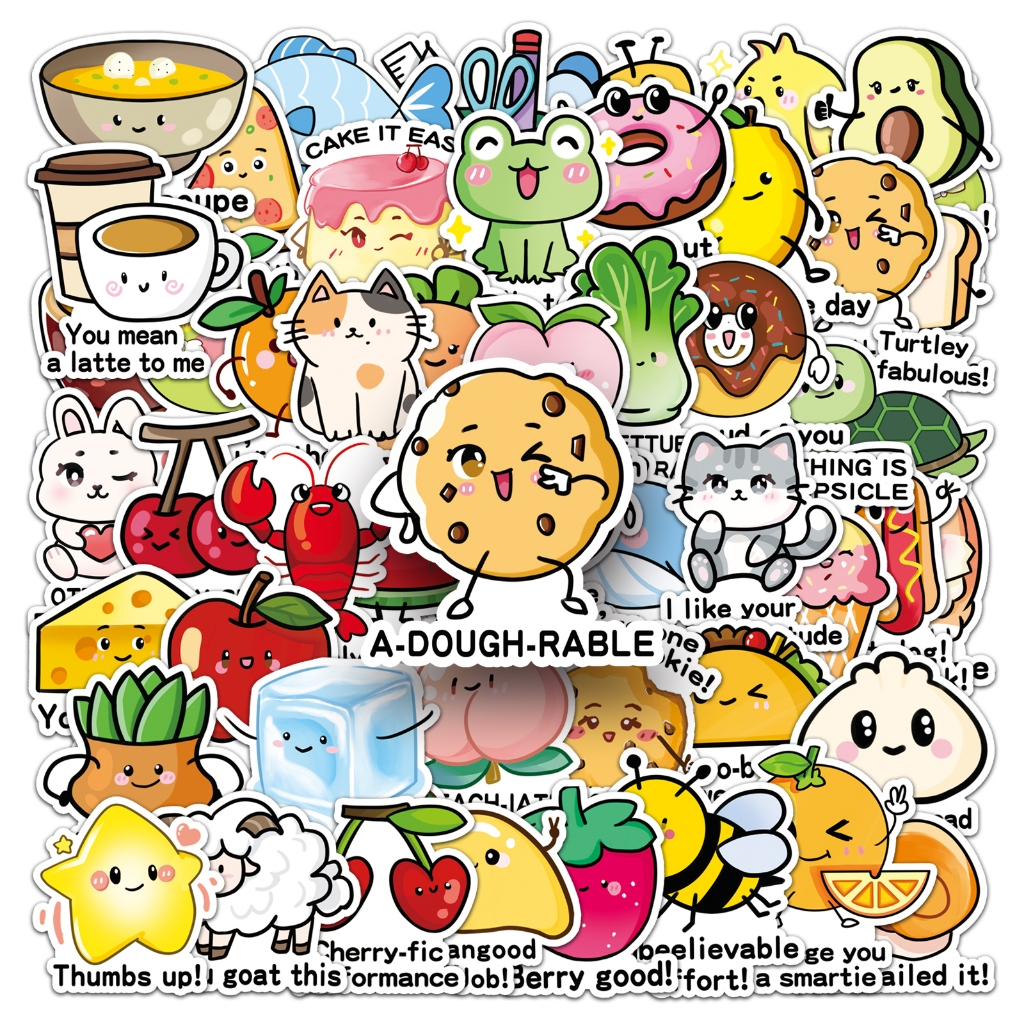 ตลก 50 ชิ้นน่ารักภาษาอังกฤษรางวัลสติกเกอร์สติกเกอร์สําหรับแล็ปท็อปสมุดภาพศิลปะหมวกกันน็อคสติกเกอร์ Graffiti กันน้ํา DIY