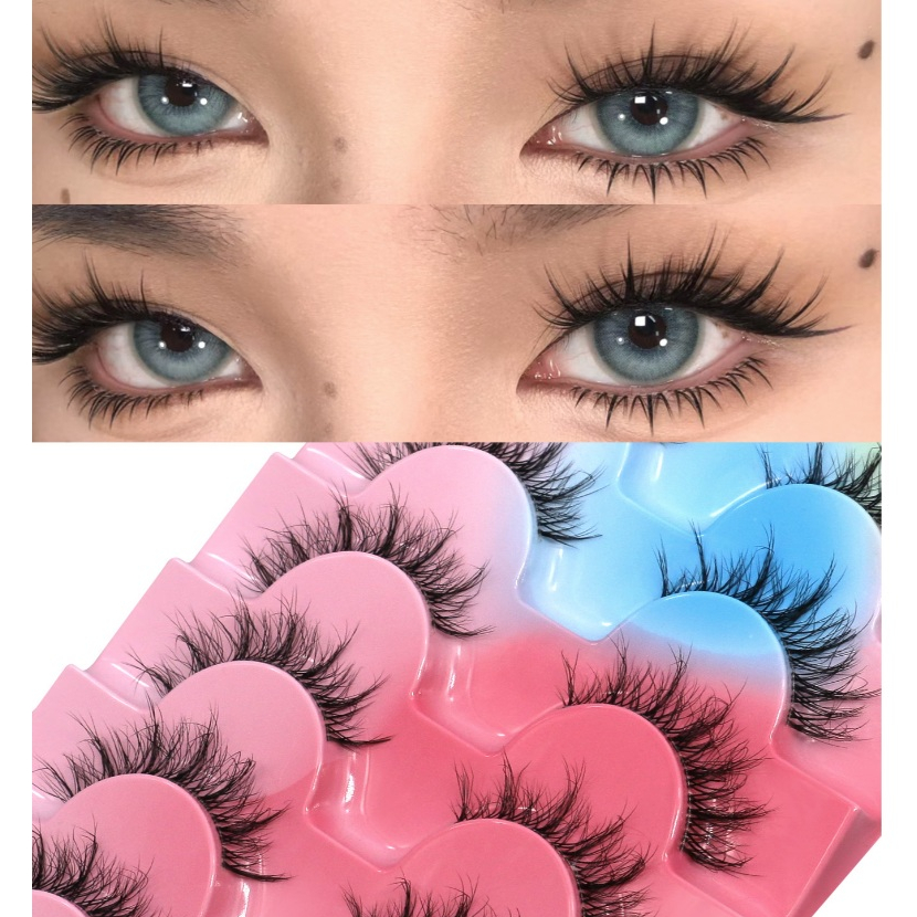 GROINNEYA Natural Lashes Manga Full Strip Lashes แต่งหน้า Eyelash Extension Lashes อะนิเมะขนตาปลอม