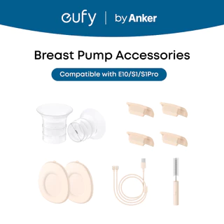 ANKER eufy อุปกรณ์เสริมสําหรับ eufy S1/E20 เครื่องปั๊มนม, อะไหล่ทดแทนฝาครอบกันฝุ่นเดิม, ใส่, ฝาพวย, สายชาร์จ, แปรงทําความสะอาด
