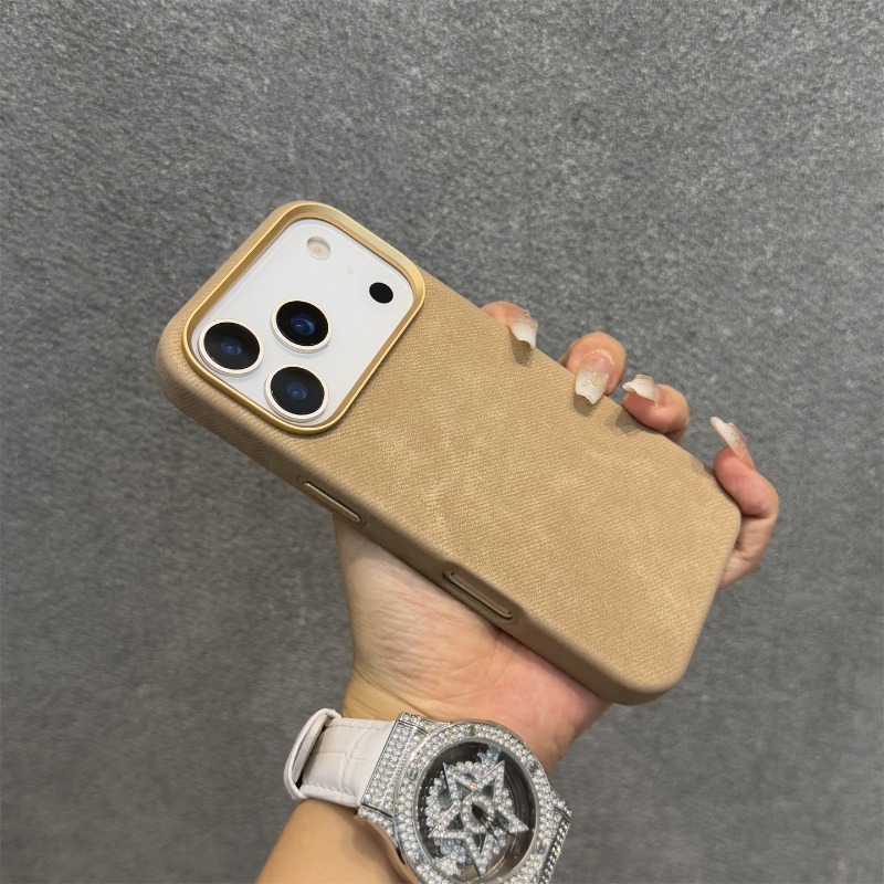 HOCE Flannelไฟเบอร์หนังแม่เหล็กเคสโทรศัพท์สําหรับiPhone 17 Air 16 15 14 Plus 13 17 Pro Maxเลนส์โลหะกรอบปกแข็ง