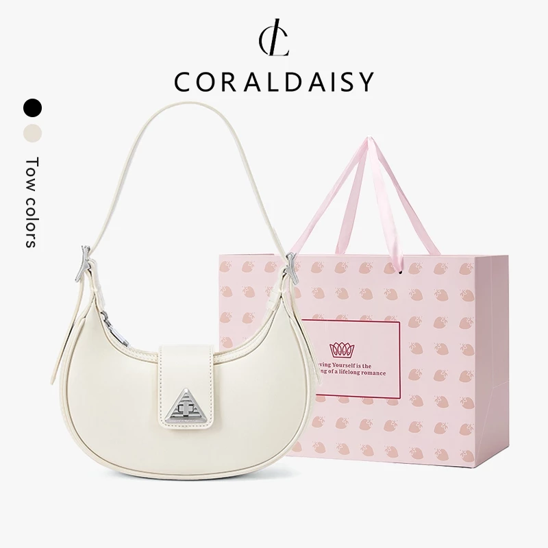 CORALDISY 2025 ใหม่ กระเป๋าสะพายข้าง กระเป๋าสะพายไหล่ แฟชั่น กระเป๋าทรงครึ่งวงกลม ผู้หญิง