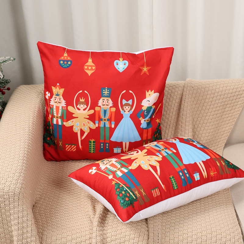 Merry Christmas Red Nutcracker หมอน 45/50 ซม.Xmas Tree Solider เบาะตกแต่งคริสต์มาสสําหรับ Home 2025 โซฟาเครื่องประดับสวัสดีปีใหม่ 2026