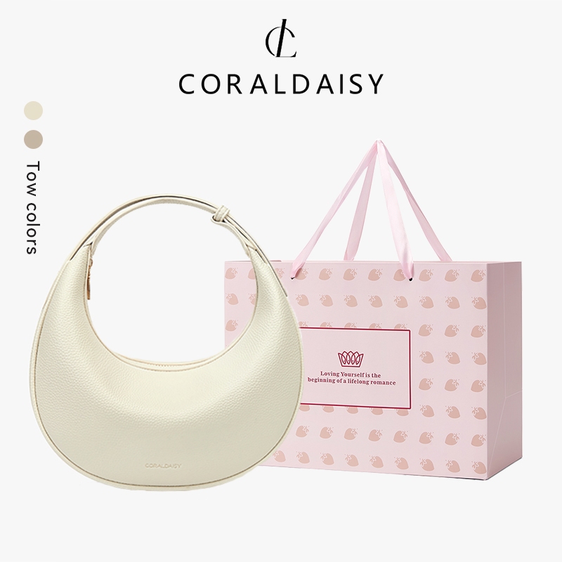 CORALDISY กระเป๋าผู้หญิง รุ่นใหม่ปี 2025 กระเป๋าสะพายไหล่ทรงกลม กระเป๋าใต้วงแขนสุดหรู ปรับความยาวได้