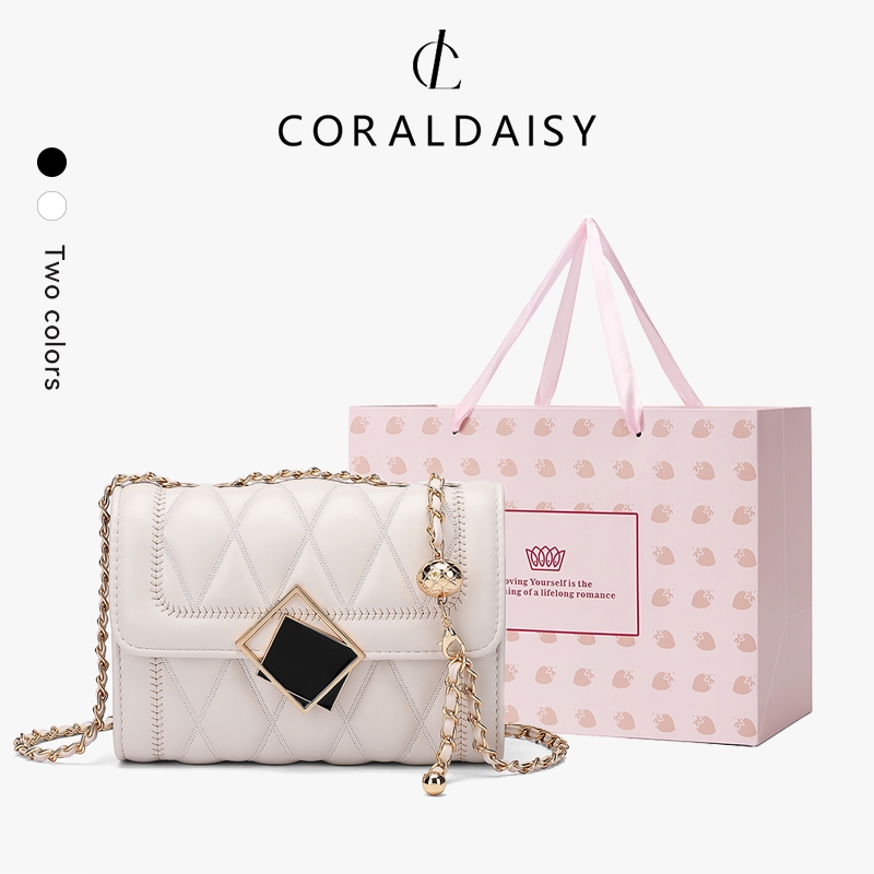 CORALDAISY bag กระเป๋าสะพายข้าง กระเป๋าผู้หญิง กระเป๋าสะพายไหล่ กระเป๋า สไตล์เกาหลีกระเป๋าโซ่