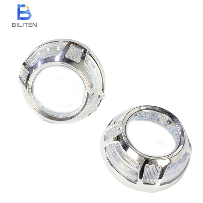 3 นิ้ว RGB Angel Eyes เลนส์อัตโนมัติเลนส์ Shell หน้ากากรถ LED DRL สีสัน Angel Eyes App ควบคุมเลนส์ S