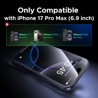 【for iPhone 17 Series】UGREEN แผ่นฟิล์มกระจกปกป้องหน้าจอ 2 ชิ้น ทนทาน แข็งแกร่ง ป้องกันลายนิ้วมือ มีอุปกรณ์ช่วยติดตั้งภายในกล่อง Borderless HD สําหรับ iPhone 17 Series iPhone 17 Pro Max iPhone 17 Air
